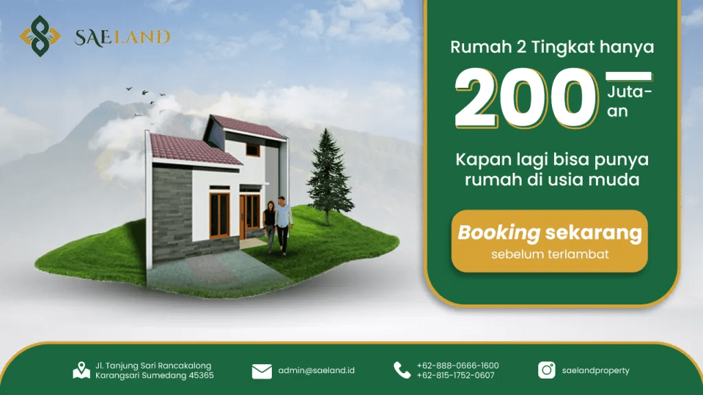 Promo rumah 2 tingkat Saeland